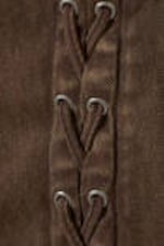 Washed Dark Brown - Sleeveless Lace-Up Mini Dress - 6