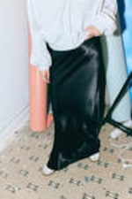 Black - Low Waist Maxi Skirt - 1