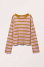 Mustard & Pink Stripe - Boxy Sleeve T-Shirt - 3