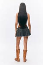 Desert Blue - Pleated Mini Denim Wrap Skirt - 3