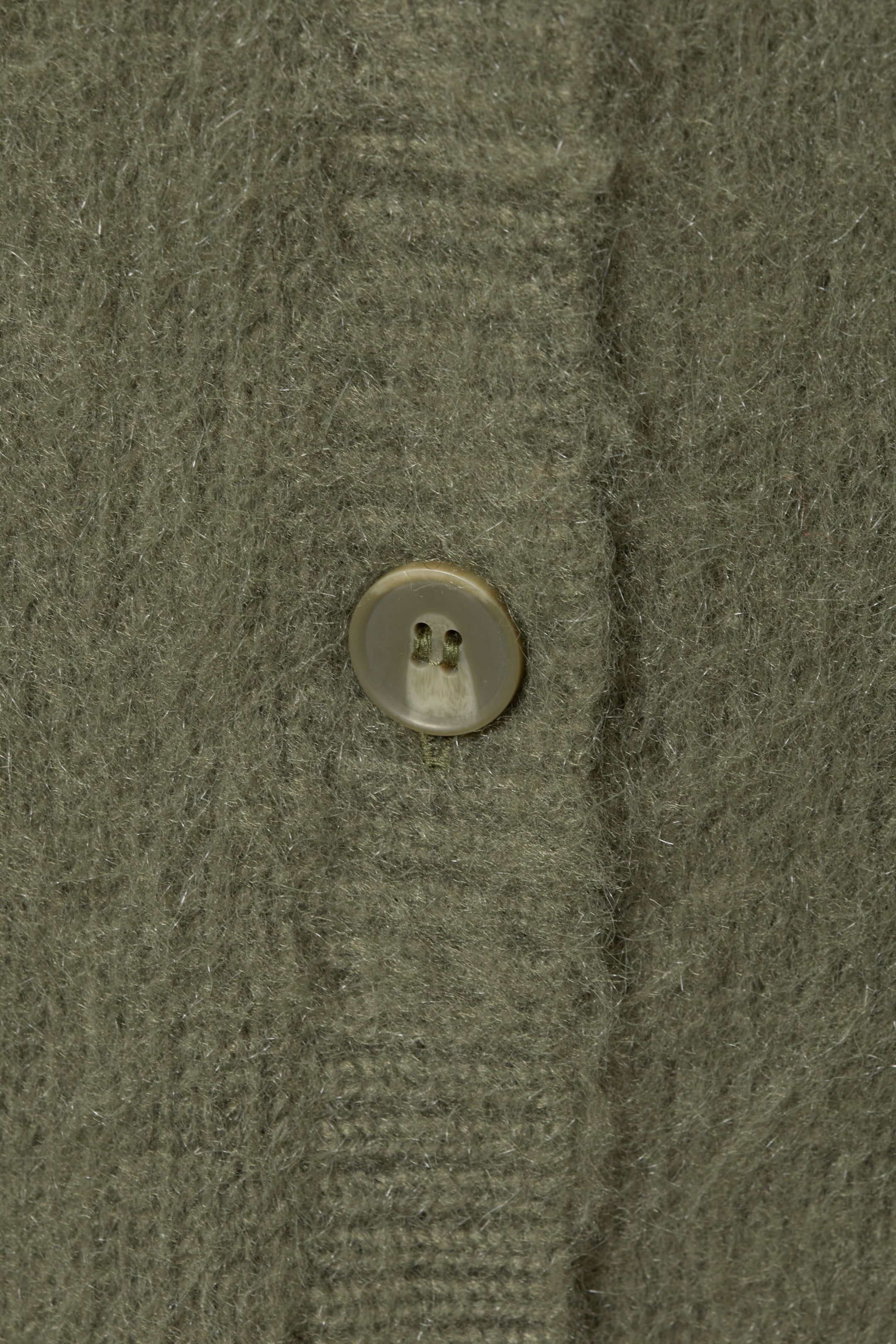 Dark Khaki Green - Fluffy knit cardigan - 4