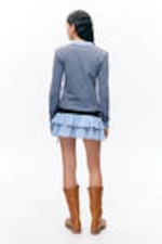 Blue & Black Stripes - Long-Sleeved Polo Top - 2