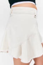 Off-white - Frayed Asymmetric Mini Twill Skirt - 2