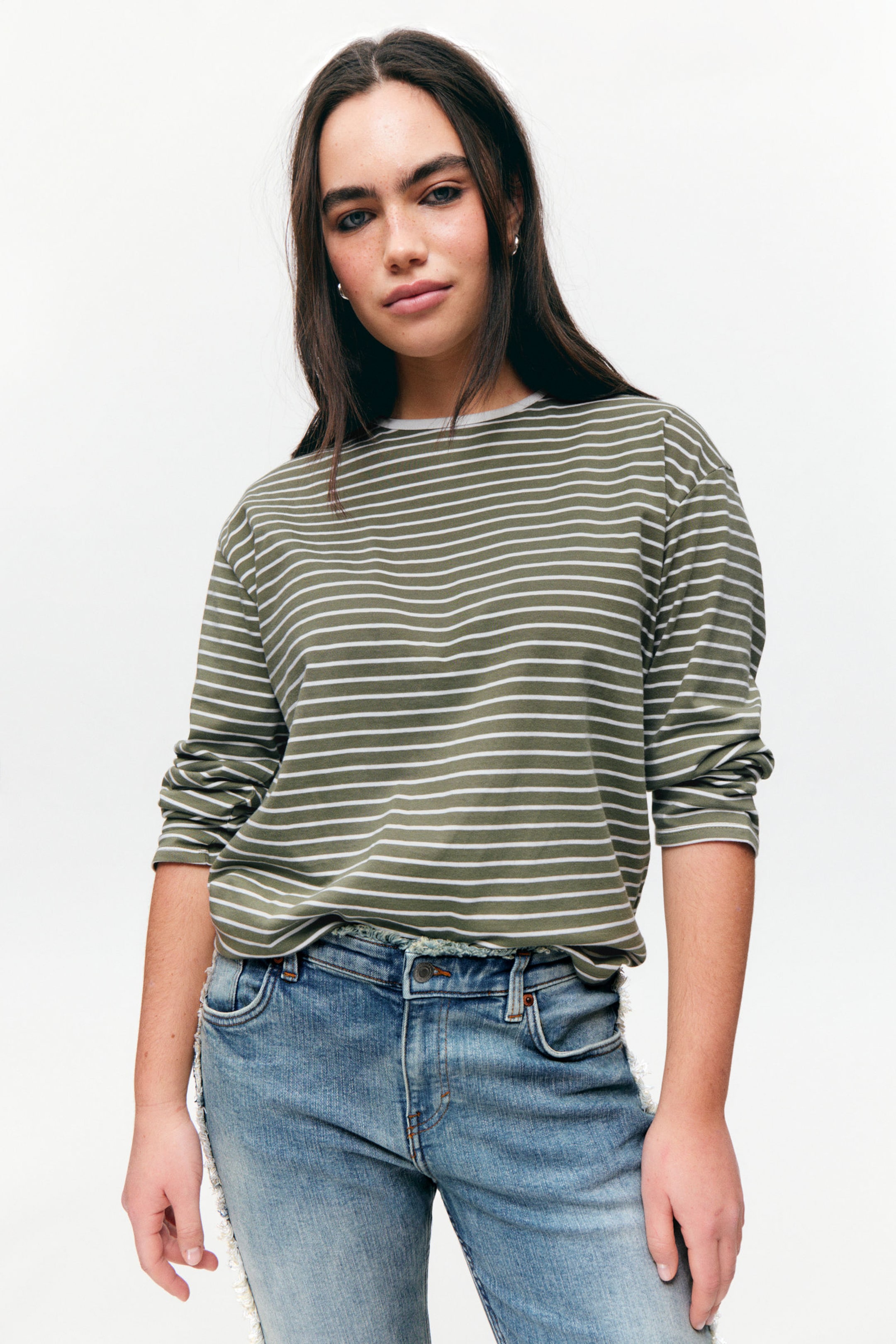#6F7060 - Boxy Sleeve T-Shirt - 1