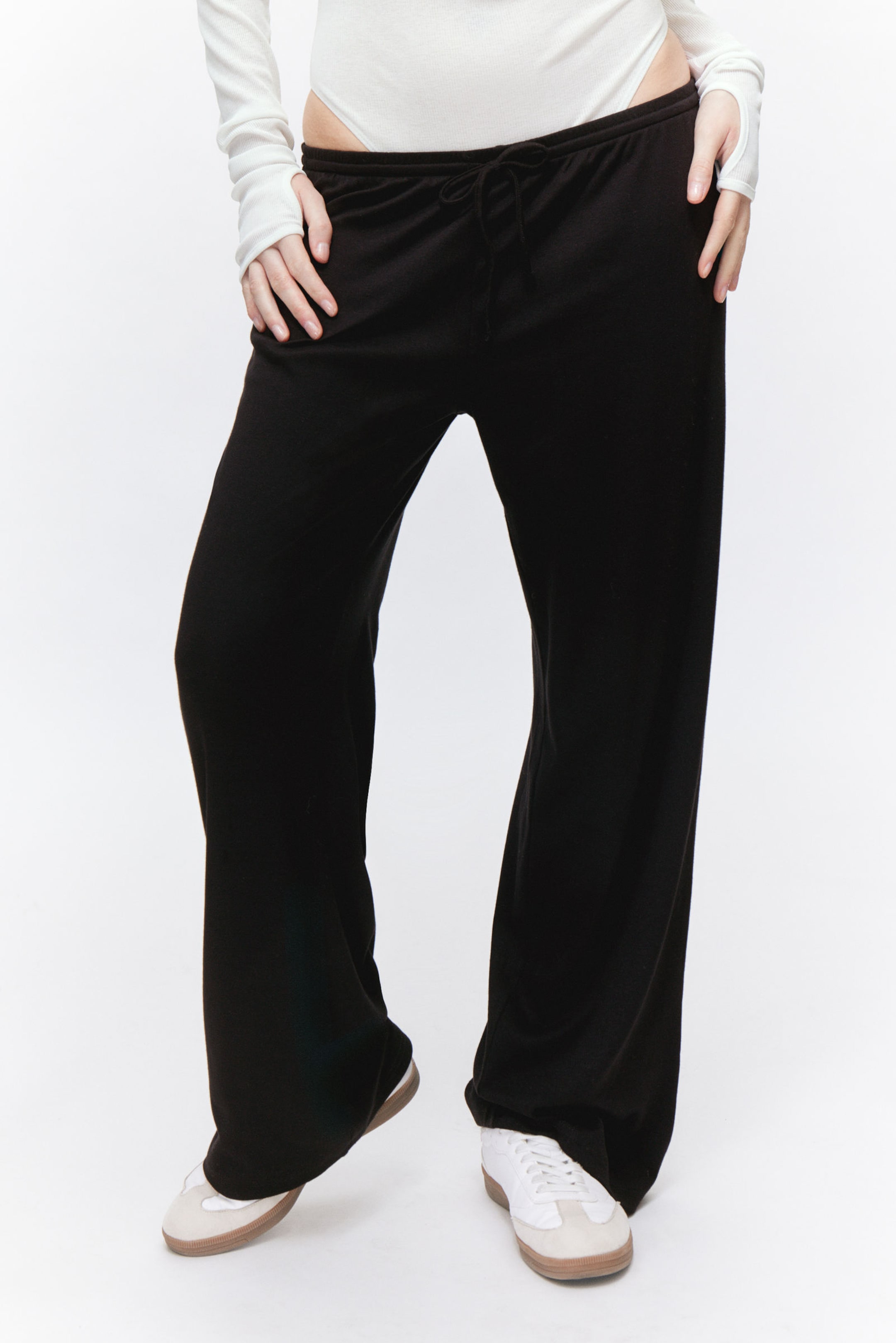 Black - Relaxed Pyjama Trousers - 1