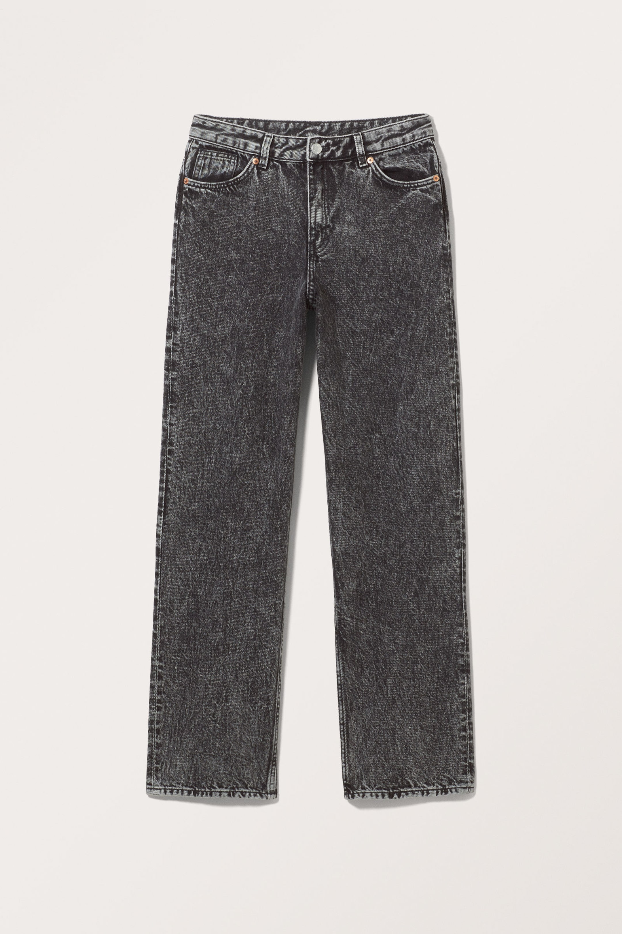 Washed Black - Aimo Mid Straight Jeans - 7