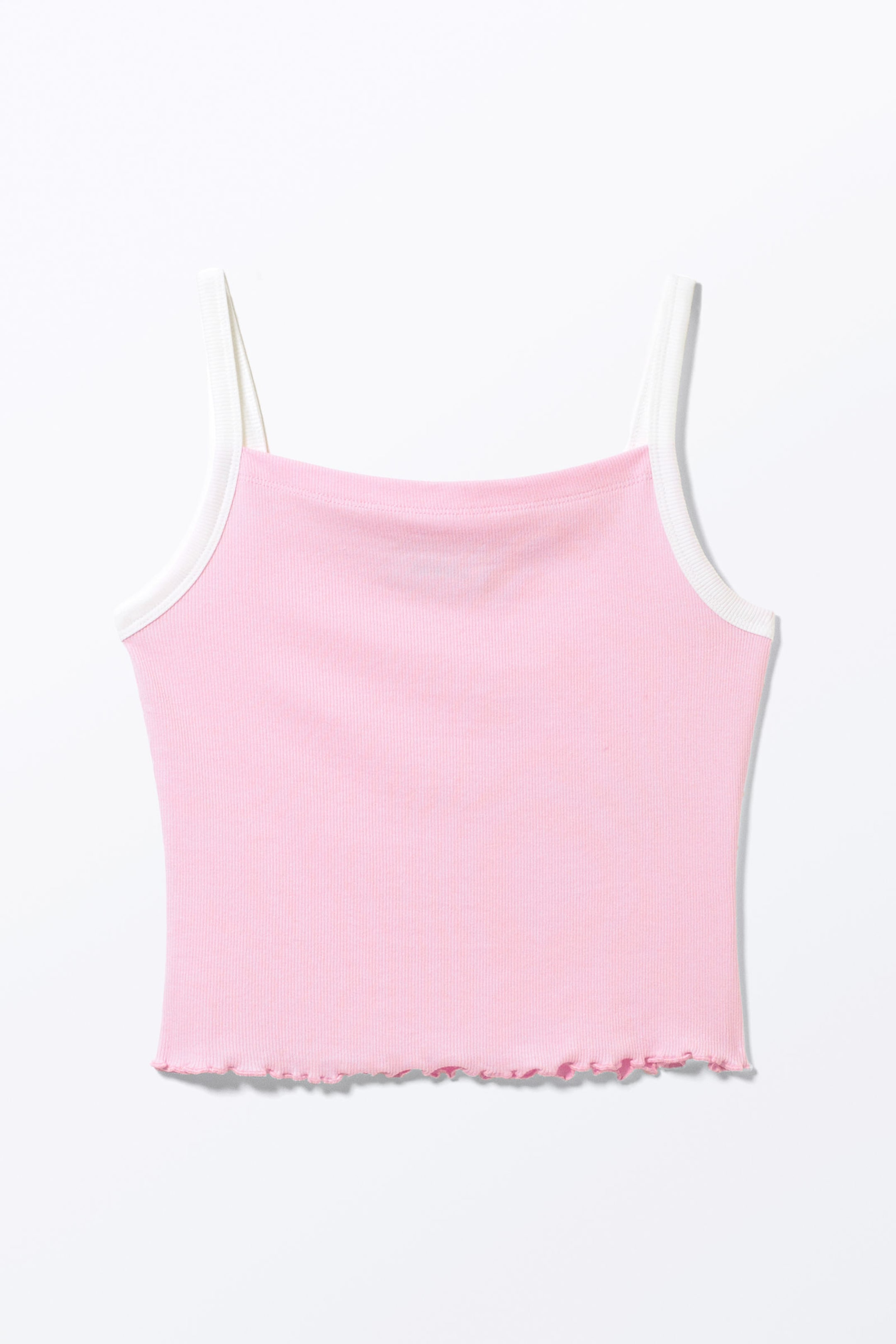 Pink - Cropped Ribbed Tank Top - 3