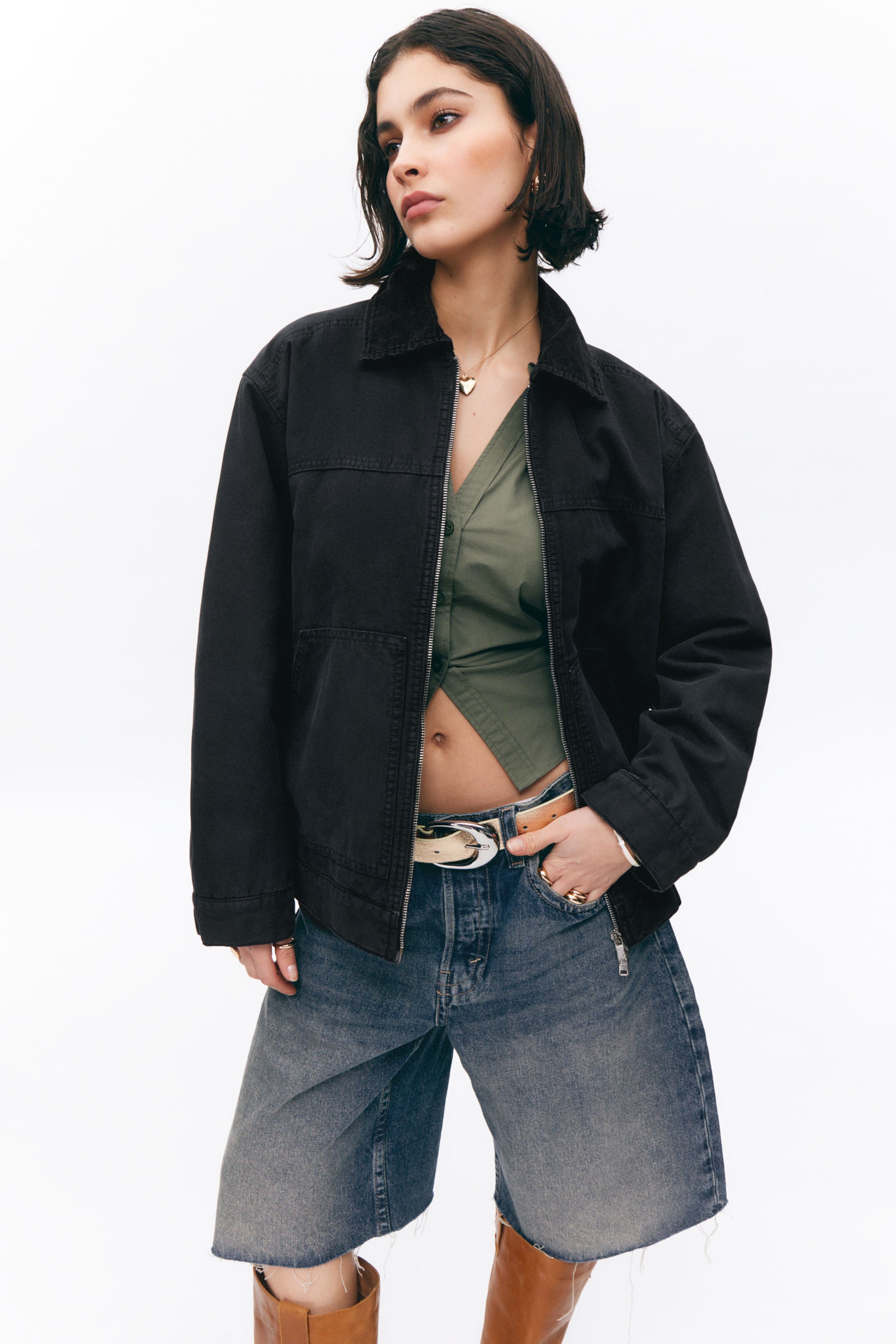 Black - Padded Cotton Canvas Jacket - 2