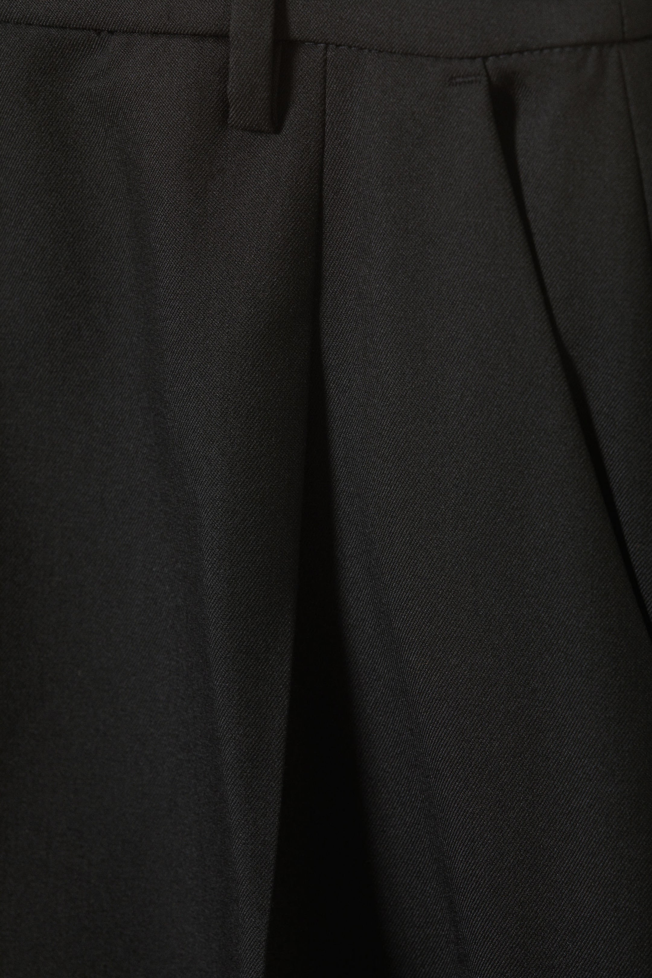 Black - Pleated High Waist Wide Leg Suiting Trousers - 4