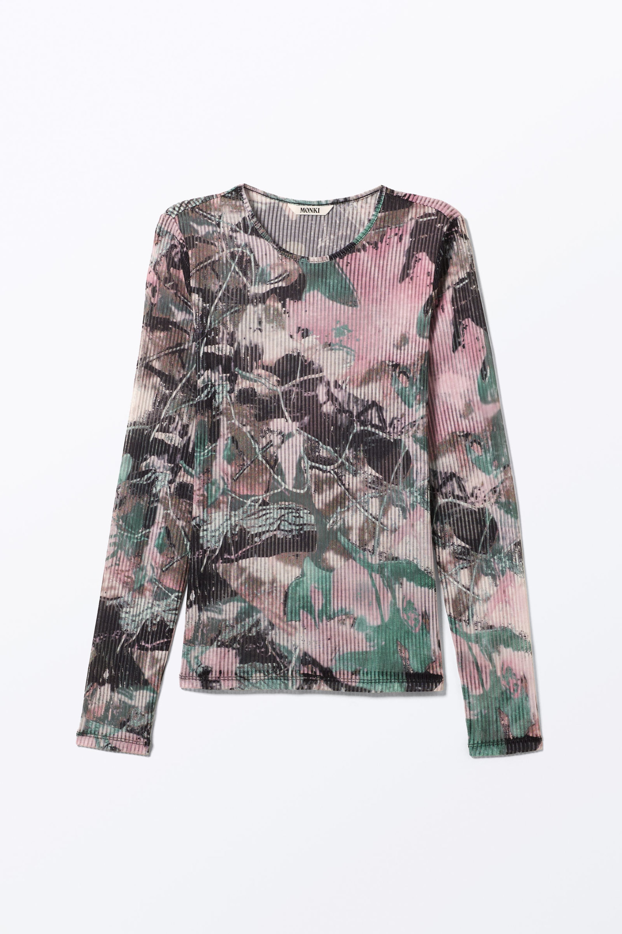 Muted Wild - Long-Sleeved Printed Mesh Top - 3