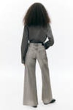 Dark Grey - Cropped Loose Cargo Shirt - 2
