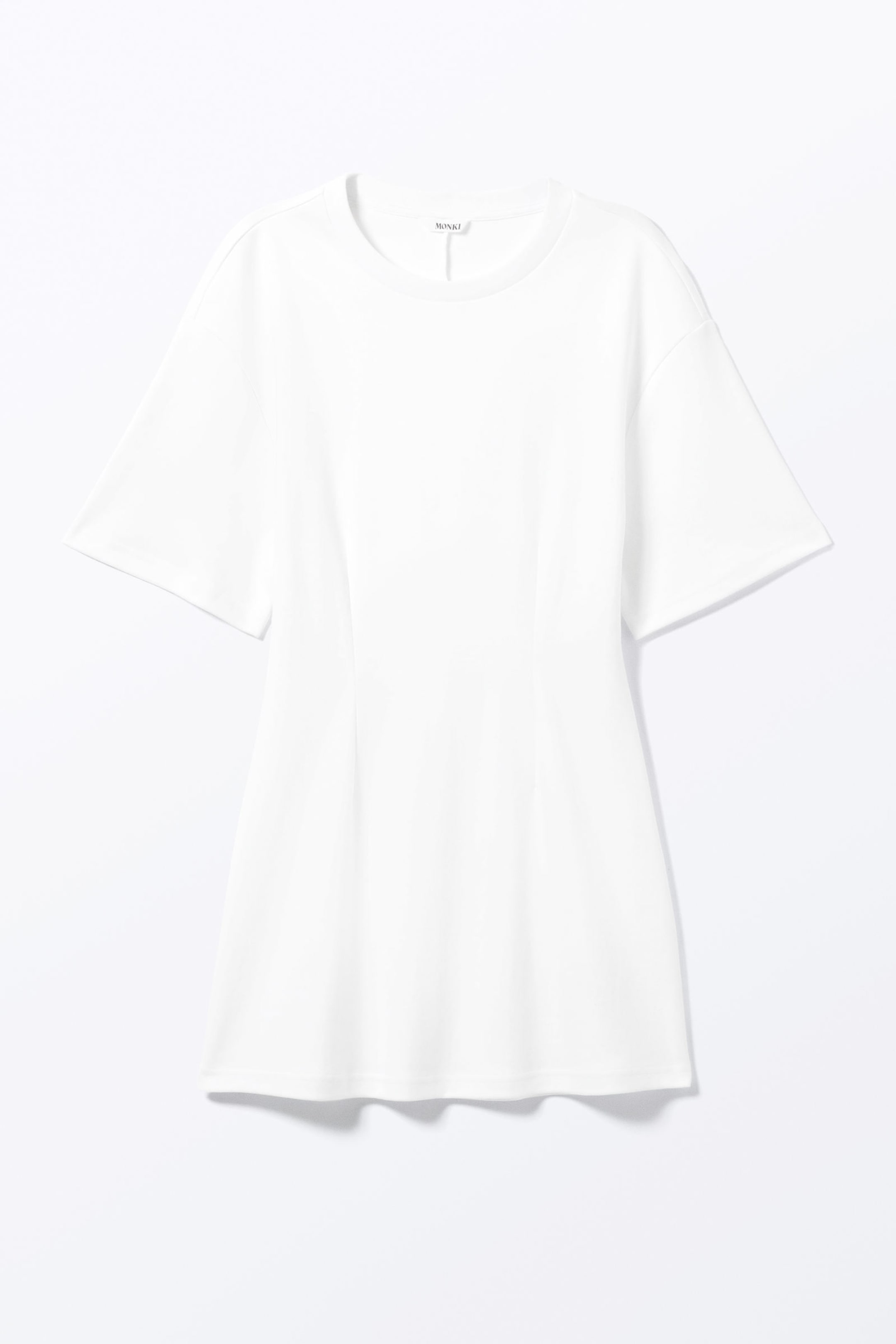 White - Structured Mini T-shirt Dress - 3