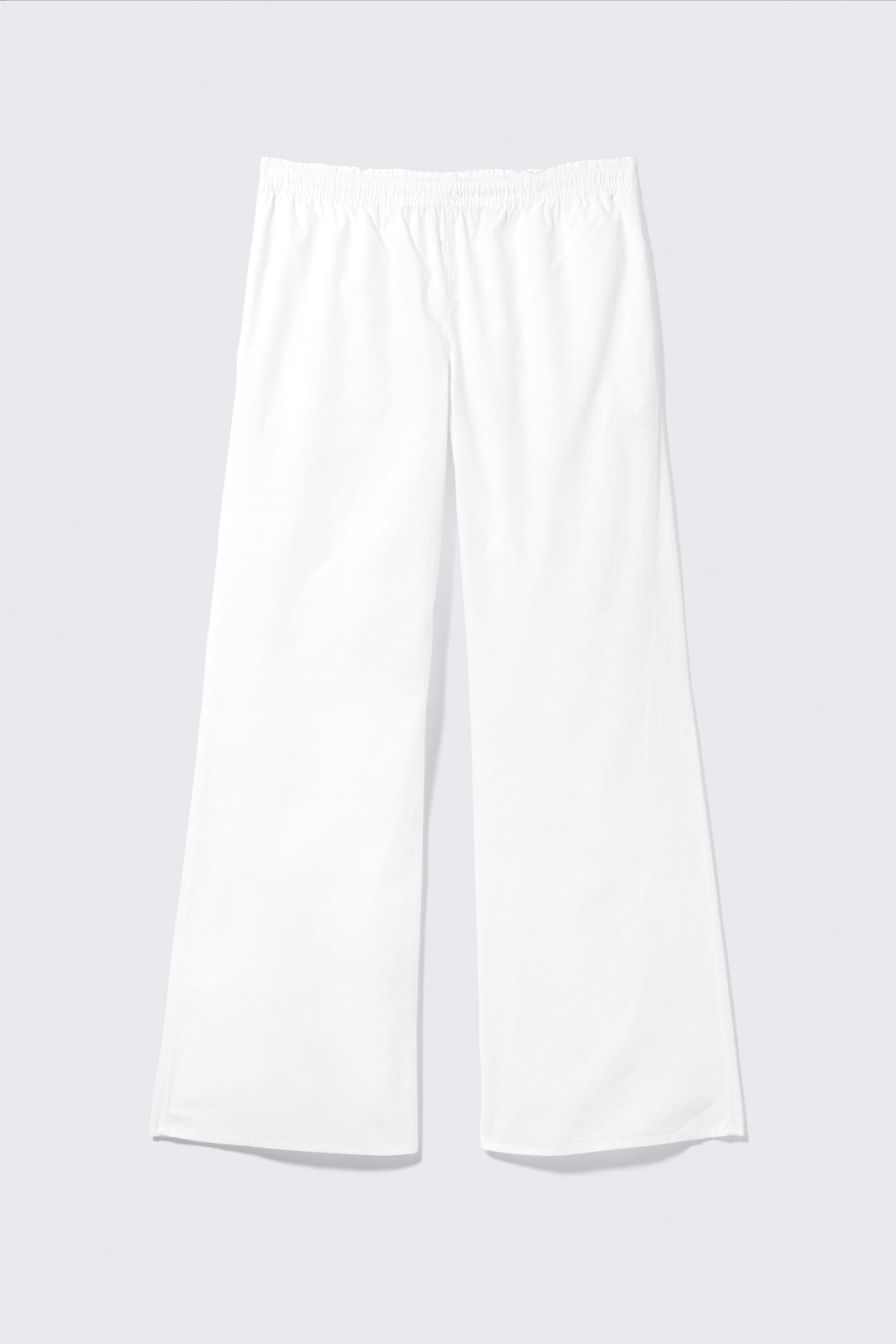 White - Wide Leg Cotton Poplin Pyjama Trousers - 3