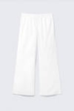 White - Wide Leg Cotton Poplin Pyjama Trousers - 3