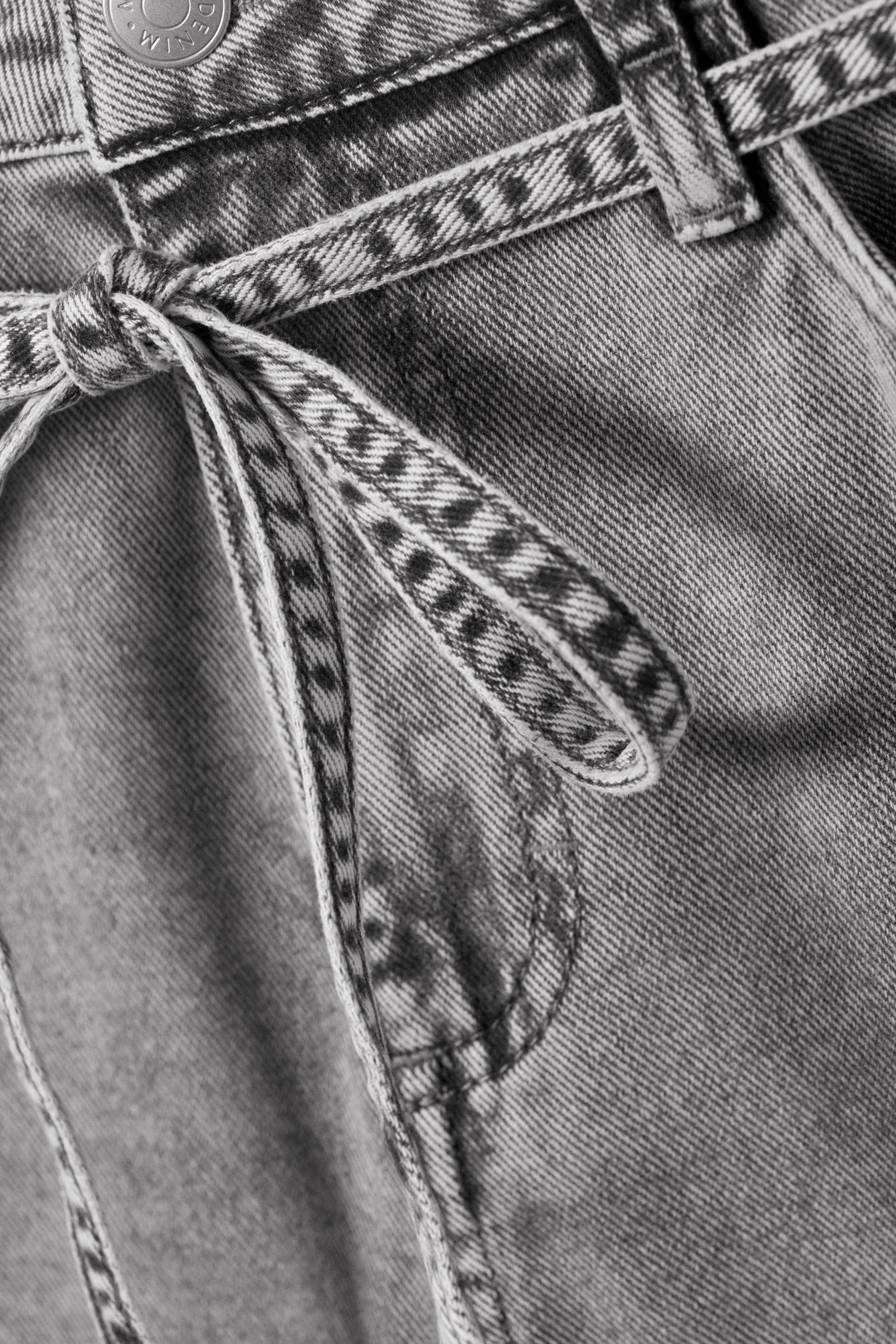 Dusty Grey Overdye - Low Waisted Relaxed Twill Trousers - 4