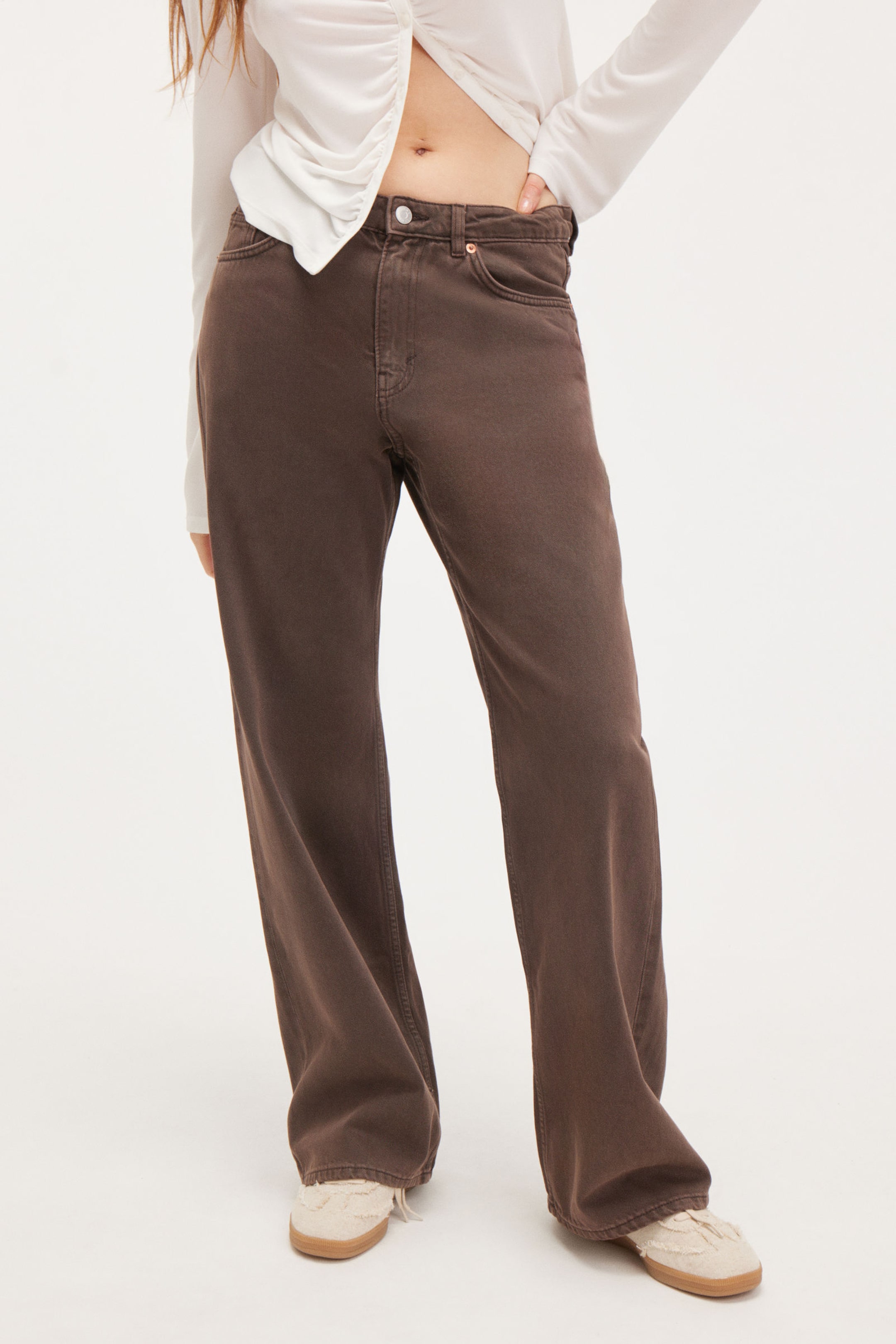 Faded Brown - Naoki Low Loose Jeans - 1