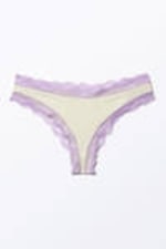 Off-white & Lilac - Low-waist Lace Hipster Briefs - 0