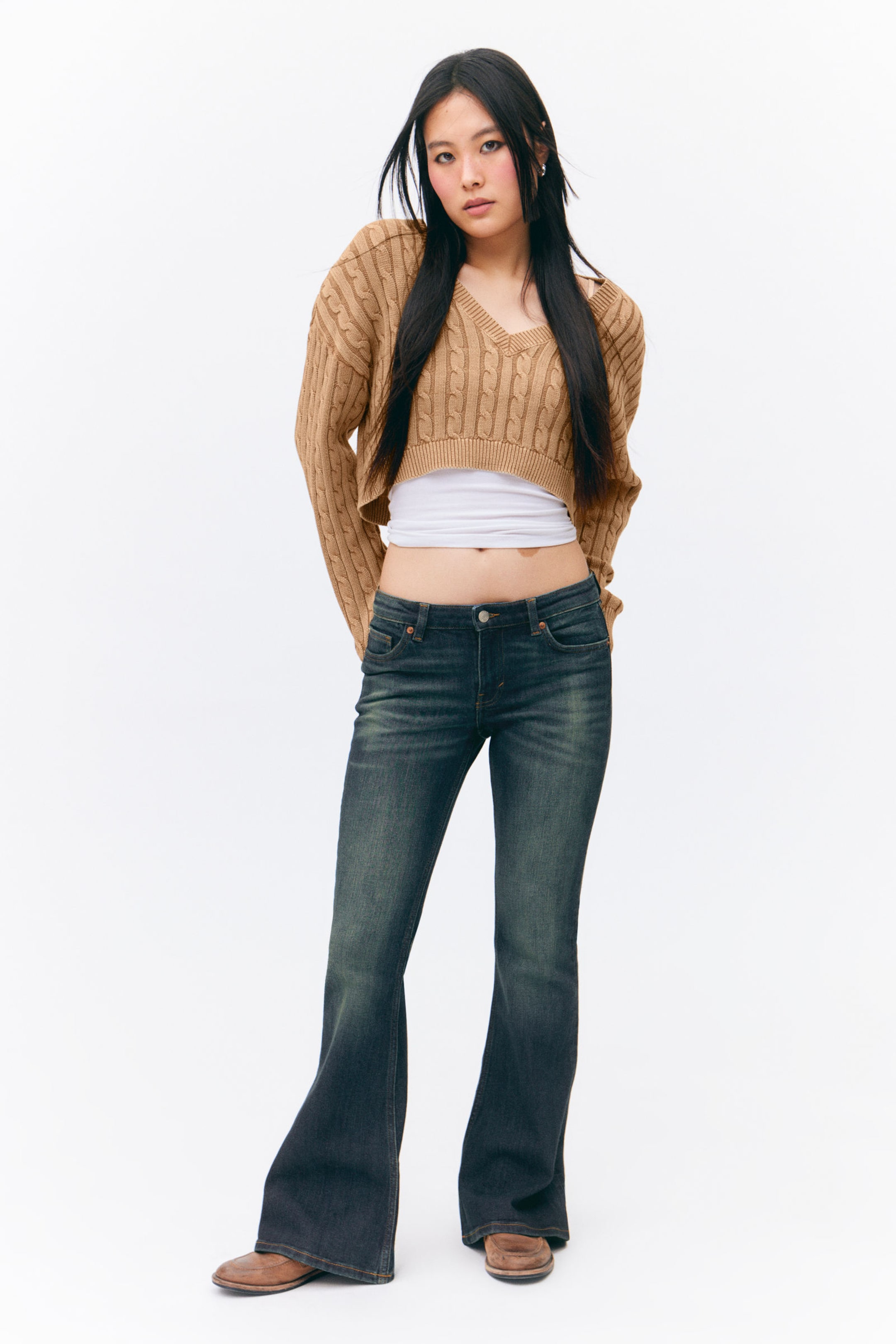 Raven Blue - Dark Blue - Katsumi Low Waist Flared Jeans - 0