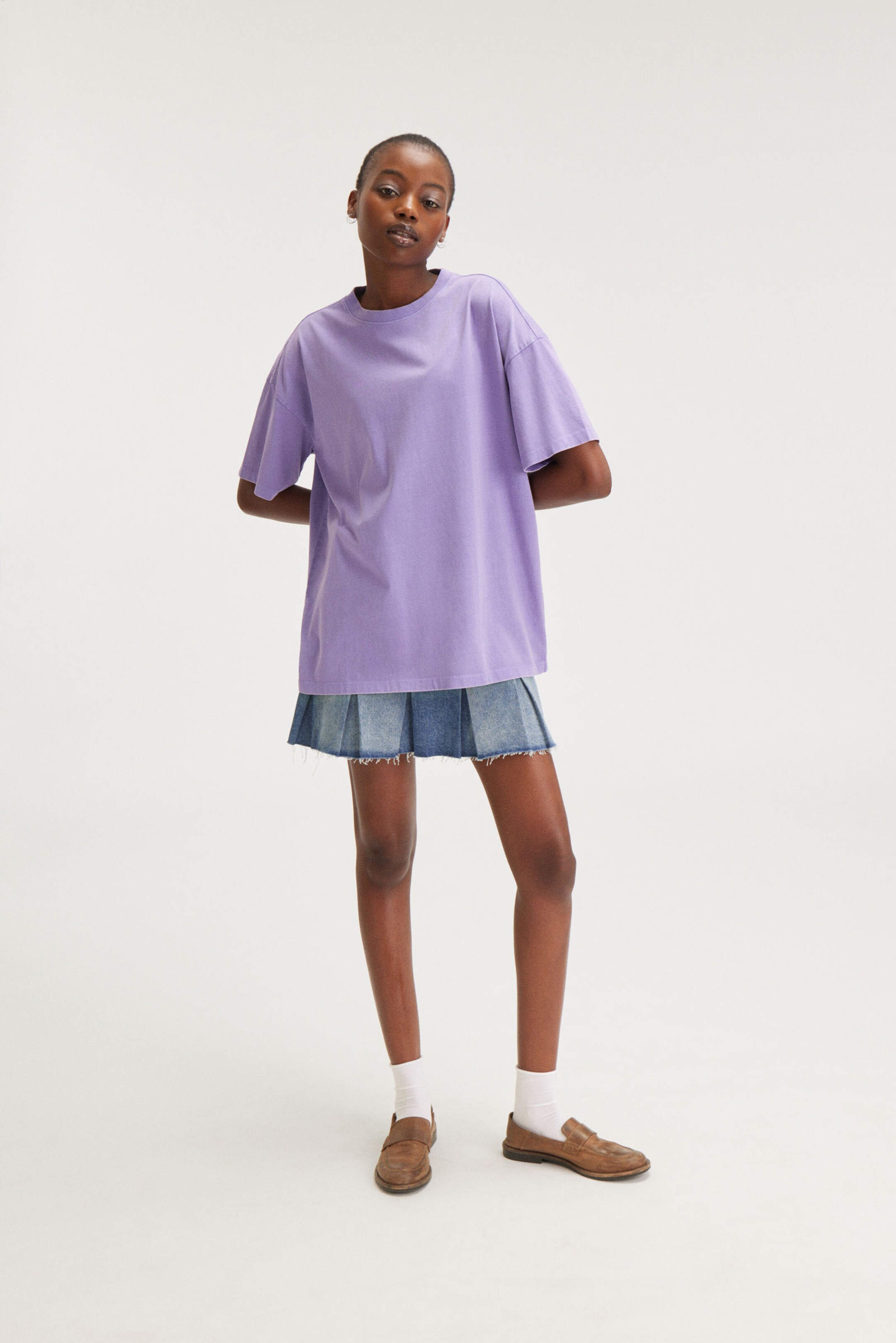 Washed Purple - Oversized Cotton T-shirt - 1