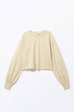 Light Beige - Cropped Long-Sleeved T-shirt - 3