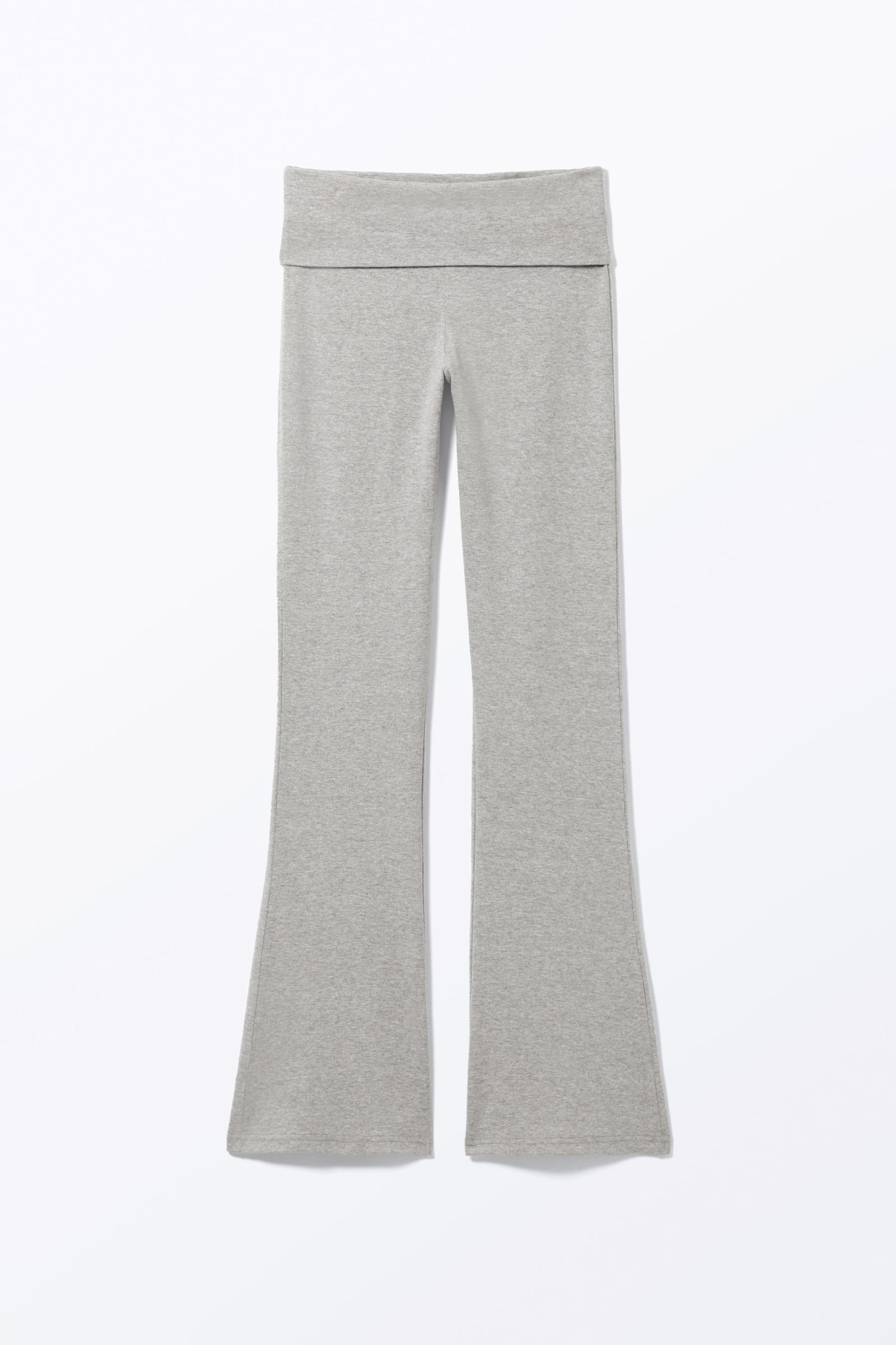 Grey Melange - Low Waist Flared Pyjama Trousers - 4