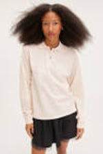 White - Long Sleeve Rugby Polo Top - 2