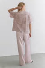 Pink & Black Stripes - Striped Relaxed Fit Polo Shirt - 2