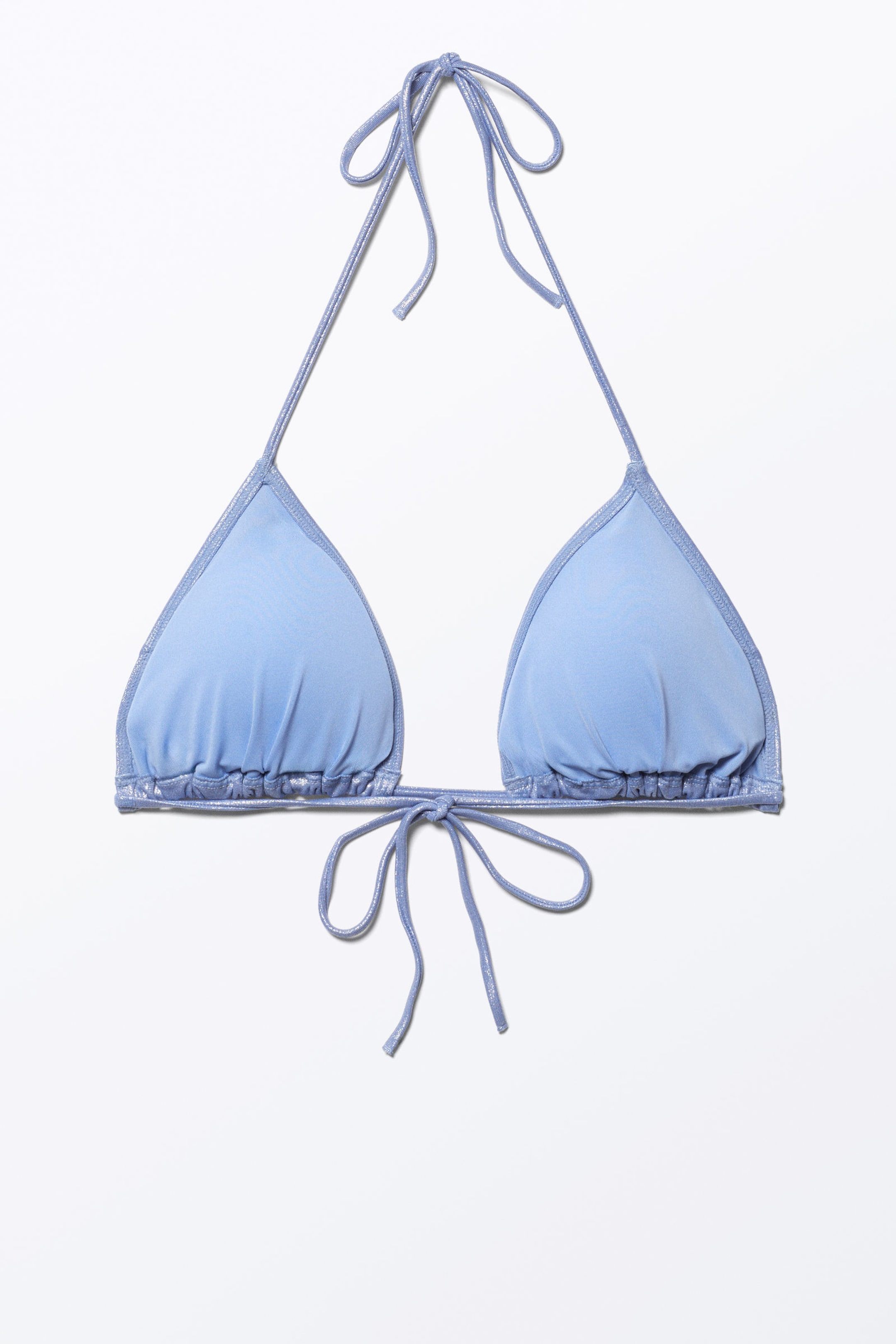 Blue Glitter - Glitter Triangle Bikini Top - 4