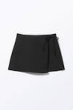 Black - Mini Wrap Skirt - 3