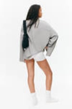Grey Melange - Soft Oversized Long-Sleeved Top - 2