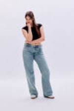 Mid Blue - Paz Mid Wide Jeans - 1