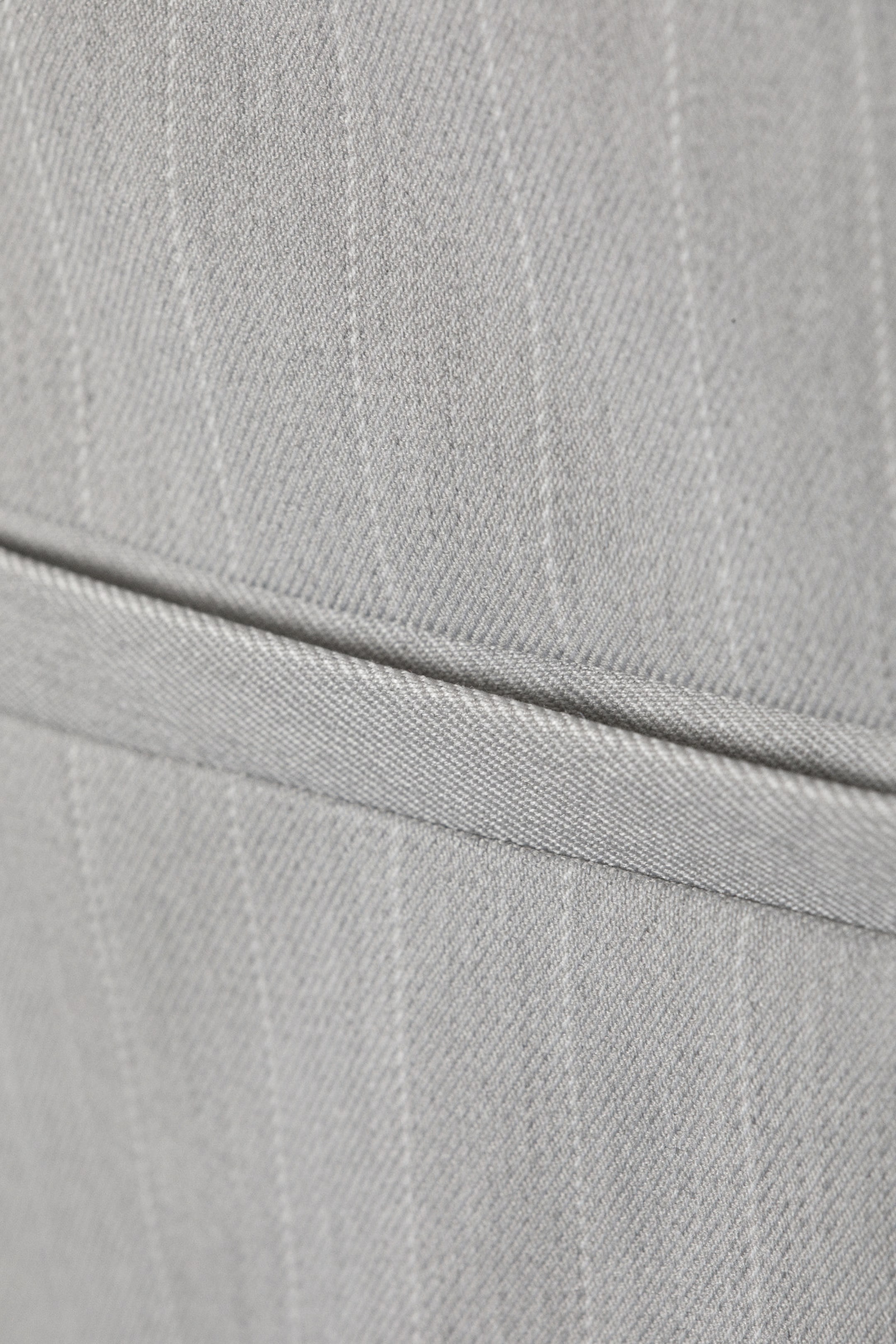 Light Grey - Pinstripe - Low Waisted Mini Suiting Skirt - 5