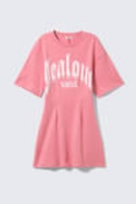 Pink - Jealous Soul - Structured Mini T-shirt Dress - 4