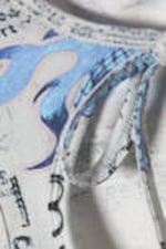 White Newspaper - Blue Flames - Tie-Front Cotton Tank Top - 5