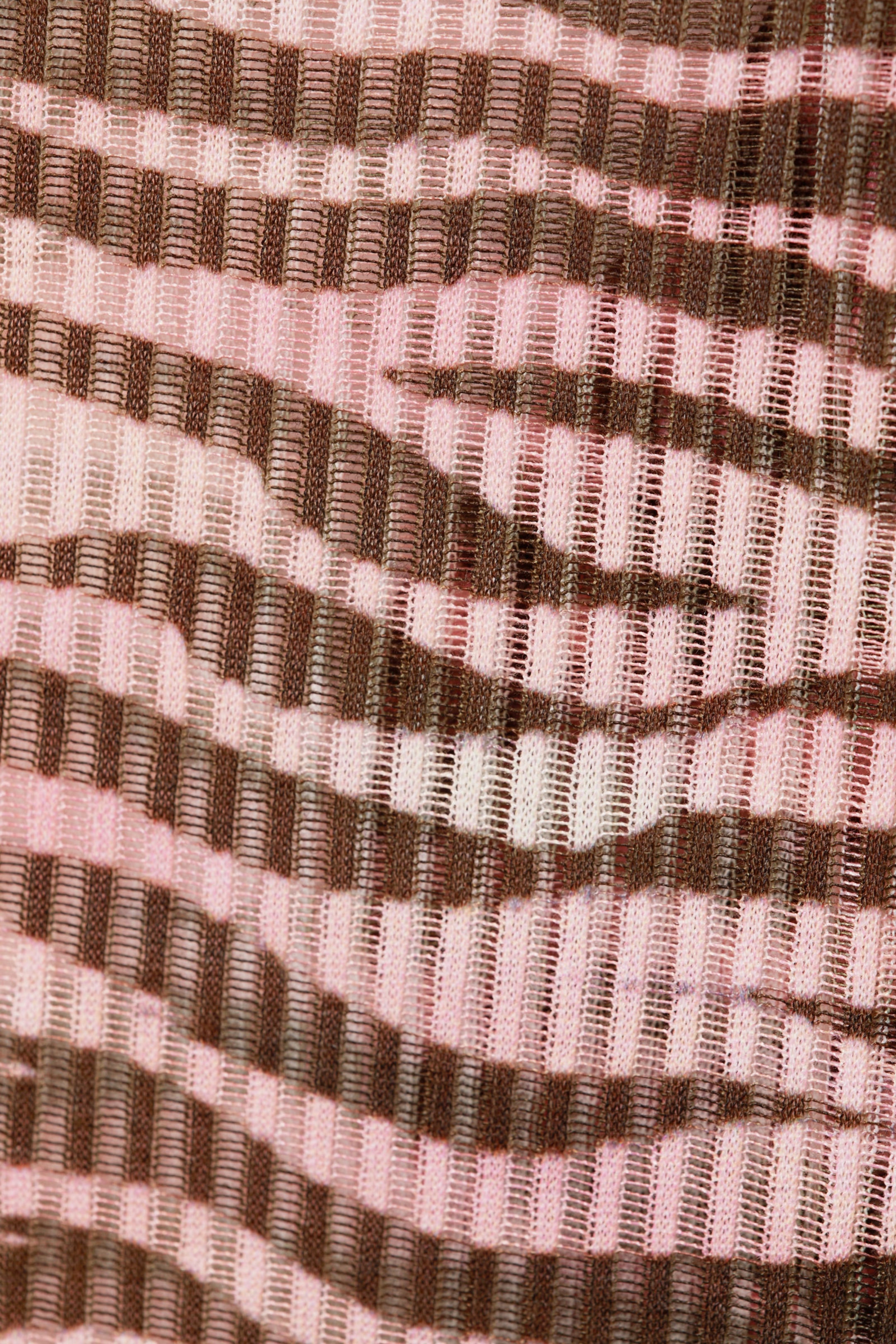Tiger-striped Pink - Long-Sleeved Printed Mesh Top - 5