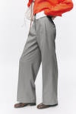 Striped Grey - Wide Leg Trousers - 1