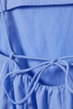 Blue - Tie-Back Twill Mini Dress - 6