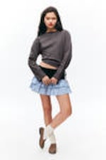 Dark Brown & Blue Stripes - Boxy Sleeve T-Shirt - 0