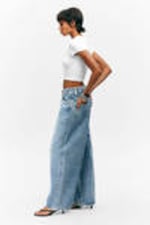 Mid Blue - Medium Blue - Peggy Low Waist Loose Baggy Leg Jeans - 2