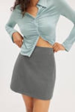 Dark Grey - Pinstripe - A-line mini skirt - 1