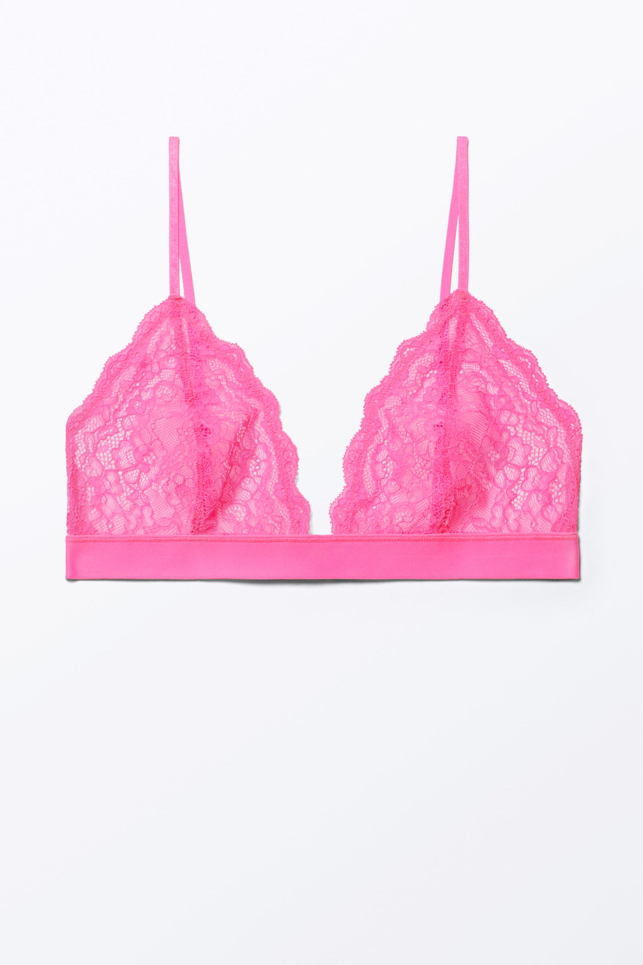 #CB62C5 - Lacey Soft Lace Triangle Bra - 1