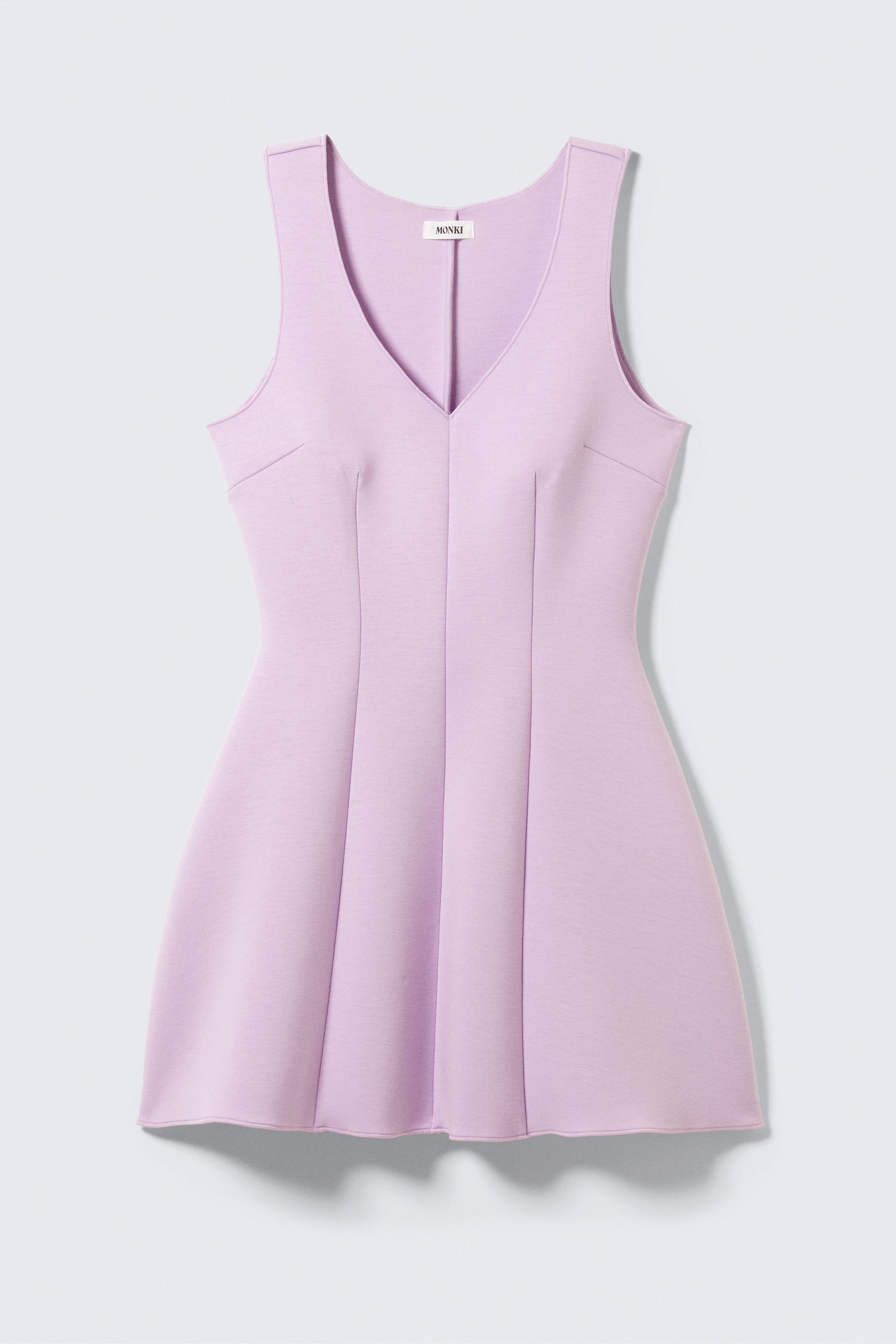 Lilac - V-Neck Fit-and-Flare Tank Dress - 4