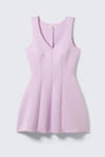 Lilac - V-Neck Fit-and-Flare Tank Dress - 4