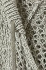 Light Khaki Green - Open-knit Hooded Sweater - 5