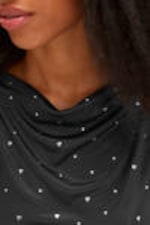 Black - Heart Studs - Sleeveless Boatneck Tank Top - 2