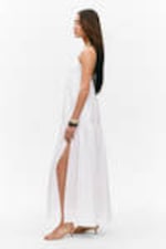 White - Tiered Cotton Poplin Maxi Dress - 1