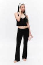 Black - Low Waist Flared Pyjama Trousers - 0