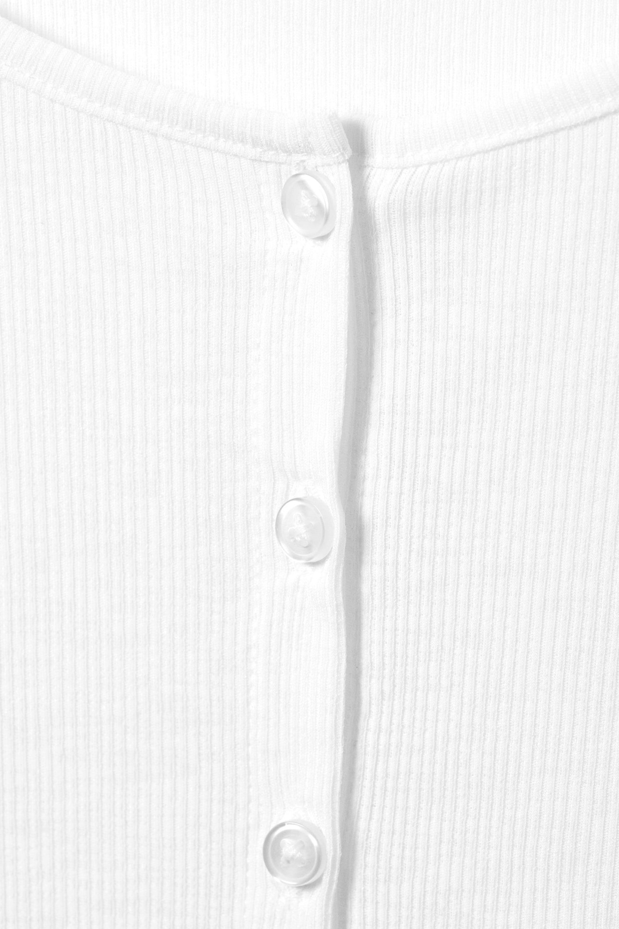 White - Sheer Ribbed Cardigan - 4