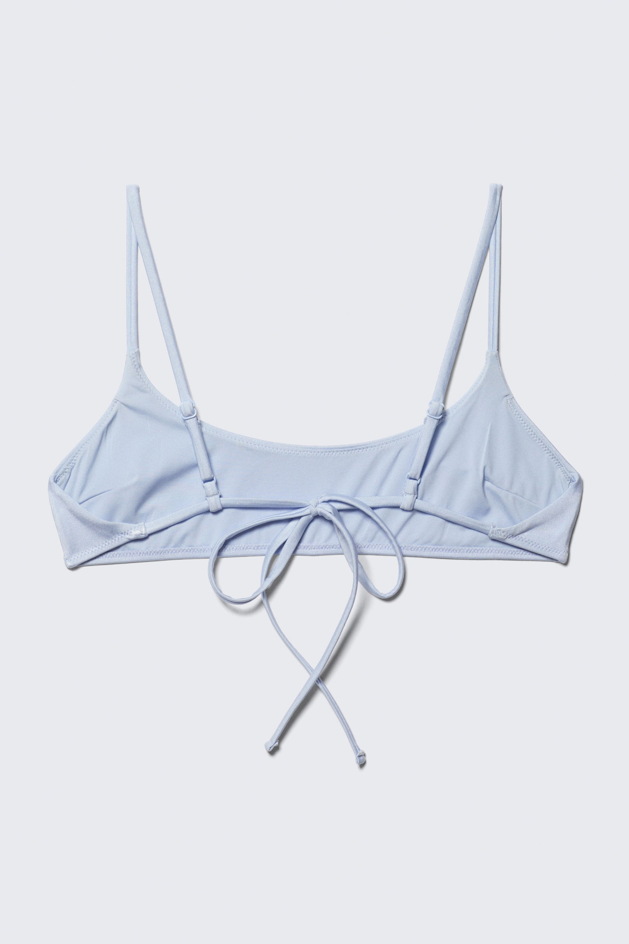 Shiny Light Blue - Scoop Neck Bikini Top - 5