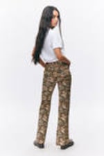 Tiger Striped - Low Waisted Bootcut Twill Trousers - 3